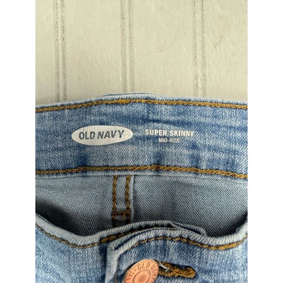Old Navy Size 8 Womens Jeans Mid Rise Skinny Light Wash Stretch - Picture 3 of 4